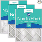 Nordic Pure 24x24x1 (Actual Size: 23 3/8 x 23 3/8 x 3/4) Pleated MERV 14 Air Filters 3 Pack