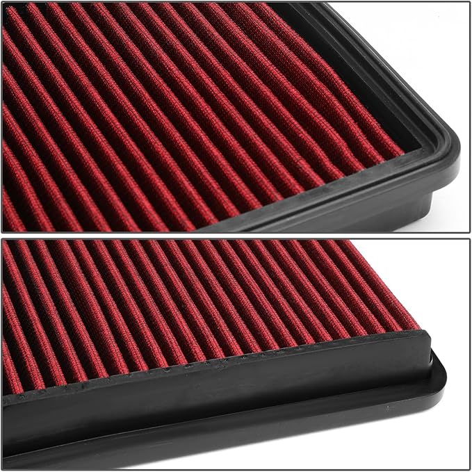 DNA Motoring AFPN-126-RD Clean Air Washable Drop In Panel Air Filter Enhance Engine Performance Power & Acceleration Improve [Compatible with 05-09 Tucscon / 05-10 Sportage]