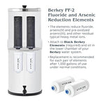 Travel Berkey Gravity-Fed Water Filter with 2 Black Berkey Elements + 2 Berkey PF-2 Fluoride and Arsenic Reduction Elements—Use at Home or Outdoors