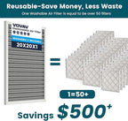 20x20x1 Air Filter-MERV 8, Washable & Reusable Electrostatic Air Filter, AC/HVAC Furnace Filter, Lasts a Lifetime, Permanent Filter, Breathe Fresher,Home And Office Actual Size:19.75x19.75x0.86Inch