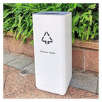 GLigeT Outdoor Trash can White Combined Trash Can Large-Capacity Square Sorting Trash Can Outdoor Direct Throw Trash Can Without Cover, Anti-Fingerprint Technology 48L Trash Can (Size : C)