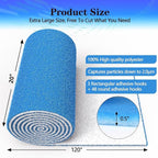 Air Vent Filters 20"X120", MERV 8 Electrostatic Cut to Size Floor Vent Roll, Blue & White Cut to Fit Air Vent Filters for Home Floor, Ceiling, Refrigeration, HVAC Vent And More, Compression Packing