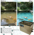Koi Pond Rotary Drum Filter 3000GPH 220V, Fully Automatic Self-Cleaning Filter, High-Efficiency RDF for Koi Pond,Fish Pond,Aquarium,Fish Farm,Seedling Cultivation Base,Aquaculture,Hydroponics