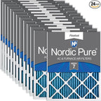 Nordic Pure 18x18x1 (Actual Size: 17 3/4 x 17 3/4 x 3/4) Pleated MERV 7 Air Filters 24 Pack