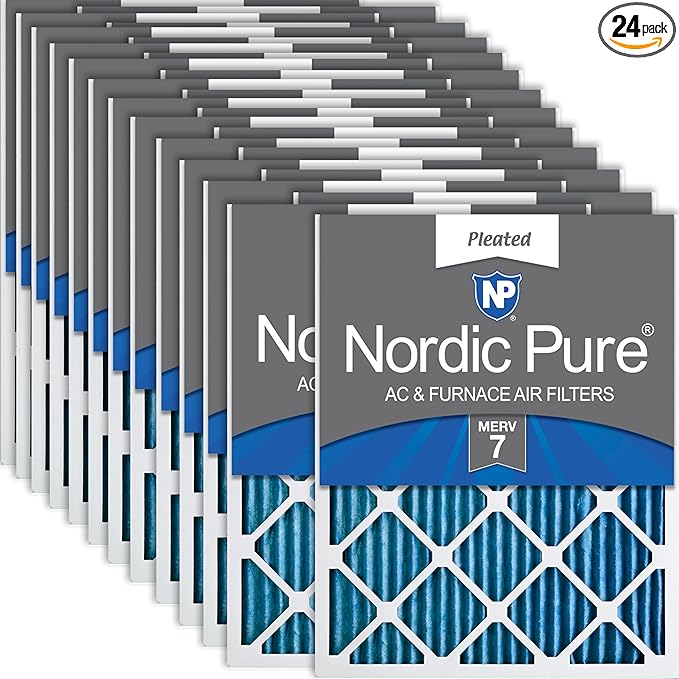 Nordic Pure 15x20x1 (Actual Size: 14 1/2 x 19 1/2 x 3/4) Pleated MERV 7 Air Filters 24 Pack
