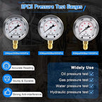 SINOCMP Hydraulic Pressure 3 Gauges(25/40/60MPa) Test Kit with 4 Test Hoses & 14 Straight Connectors & 19 Tee Connectors for Construction Machinery Excavator(Black)