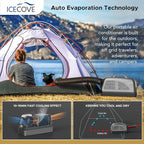 Sunjoy Portable Air Conditioner with Add-on Battery & Solar Panel, 2500BTU AC Unit, 250W Low Power Consumption, 25.5VDC, 2 Fan Speed, 3 Light Mode for Tent Camping RV Truck Van Life Home, Gray