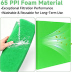Washable Foam Filter Material for Uni Filter BF-1 BF1, 65-PPI Motorcycle Foam Air Filter Sheet, Cut-to-Size Pre-Filter Sponge for ATV/UTV Dirt Bike Lawn Mower Engines,15''x18''x5/8'', Green