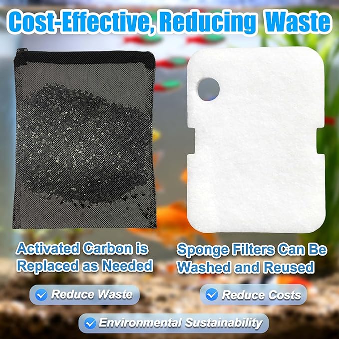 Replacement Canister Filter Pads for Cascade 700/1000 CCF2UL/CCF3UL Generic Aquarium Floss Media, 2 Upgraded Activated Carbon-Coarse-Activated Carbon Filter Pads and 6 White Floss (8)