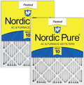 Nordic Pure 24x24x1 (Actual Size: 23 3/8 x 23 3/8 x 3/4) Pleated MERV 10 Air Filters 2 Pack