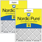 Nordic Pure 24x24x1 (Actual Size: 23 3/8 x 23 3/8 x 3/4) Pleated MERV 10 Air Filters 2 Pack