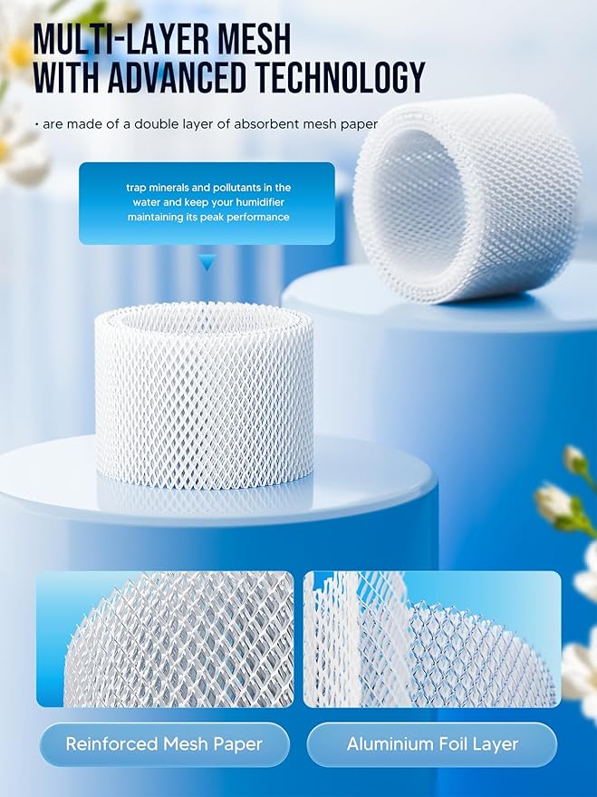 WF2 Humidifier Filter Replacement for Vicks V3500 V3100 V3600 V3900 V3700 VEV320 & Kaz 3020 Cool Mist Humidifiers Pack of 6, By NISHCON