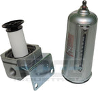 HEAVY DUTY HIGH FLOW COMPRESSED AIR IN-LINE PARTICULATE FILTER WITH METAL BOWL, 1/2" NPT PORTS, 140 CFM, VISIBLE SIGHT GLASS, 5 MICRON ELEMENT
