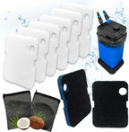 10PCS Replacement Filter Kit for Cascade 700/1000 CCF2UL/CCF3UL Aquarium Floss Media, 2 Upgraded Carbon-Coarse-Activated Carbon Filter Pads, 6 White Floss, 2 Activated Carbon Bags