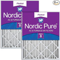 Nordic Pure 16x24x4 (Actual Size: 15 3/8 x 23 3/8 x 3 5/8) Pleated MERV 8 Air Filters 2 Pack