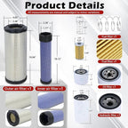 Maintenance Service Filter Kit Compatible with Kubota L3010 L3130 L3410 L3430 HST Replaces# TA040-93220 TA040-93230 HH164-32430 HHTA0-37710 15521-43160
