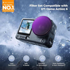 K&F CONCEPT Snap On CPL ND Filter Kit Compatible with DJI Osmo Action 6, 4 Pack CPL ND8 ND16 ND32 Neutral Density Polarizing Action 6 Filter Camera Accessories, Multicoated HD Optical Glass