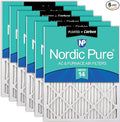 Nordic Pure 18x24x1 (Actual Size: 17 1/2 x 23 1/2 x 3/4) Pleated Air Filters MERV 14 Plus Carbon 6 Pack