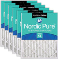 Nordic Pure 14x20x1 (Actual Size: 13 1/2 x 19 1/2 x 3/4) Pleated Air Filters MERV 14 Plus Carbon 6 Pack