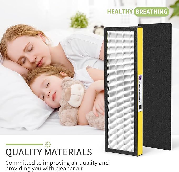 FLT5000 Filter C Replacement Compatible with Germ-Guardian Air Puri-fier Filter Replacement, for 28" Air Puri-fier Model AC5250PT AC5000E AC5300B AC5350W, 4 HEPA and 6 Pre-Filter