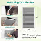 18x24x1 Reusable Air Filter, Washable, Electrostatic HVAC AC Furnace Filter, Merv 8, Lasts a Lifetime, Breathe Safe at Home or in the Office (Actual Size:17.44x23.46x0.82 Inch)