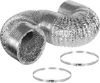 iPower 6 Inch 442 CFM Inline Fan Filter 25 Feet Ducting Combo with Variable Speed Controller & Rope Hanger for Grow Tent Ventilation, Silver