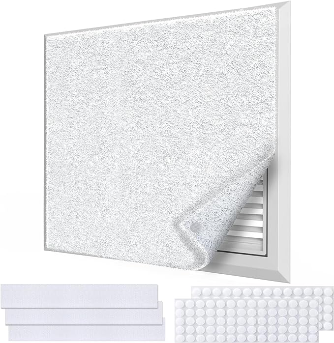 MERV 8 Air Vent Filters Kit 20x100 Inch|Cut to Fit (60+ Filters) Filter Material,High-Grade Electrostatic Filter Media with 48 Hooks for Home Floor, Ceiling, HVAC Furnace Vents & Grilles