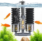 Dual Sponge Aquarium Filter, Air-Powered, 10–40 Gal – Ultra-Quiet Bio-Sponge Filtration | Freshwater & Saltwater | Easy Setup