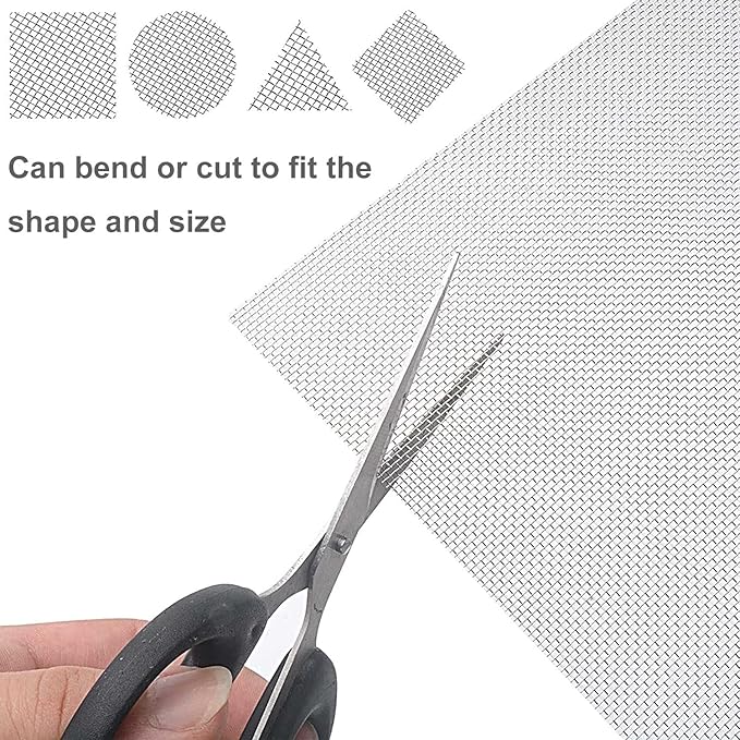 Stainless Steel Woven Wire Mesh Window Screen Mesh, Stainless Steel Woven Wire Mesh, 16 Mesh Rodent Proof Insect Screen, for DIY, Vent, Filter, Window & Garden