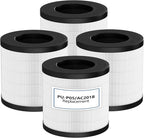 PU-P05/AC201B Replacement Filter for FULMINARE PU-P05 Air Purifier and Purivortex AC201B Air Purifier, 3-in-1 High Efficiency H13 True HEPA Activated Carbon Filter Replacement 4 Pack