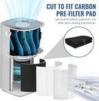 CFS Pack of 2, Universal Cut to Fit Carbon Pre-Filter Pad Roll for Air Purifiers, Range Hood, Furnace Filters & Conditioner Fresh Indoor Air Charcoal Filter Sheet 16"x48"