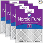 Nordic Pure 12x20x1 (Actual Size: 11 1/2 x 19 1/2 x 3/4) Pleated MERV 8 Air Filters 4 Pack