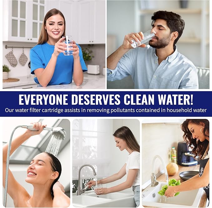 CFS – 4 Pack Pleated Polyester Water Filter Cartridges Compatible with W34-PR, WC34-PR, WVC34, Pentek R30 Models – Remove Bad Taste & Odor – Replacement Filter Cartridge – 5 Micron – 9-3/4" x 2-5/8"