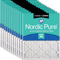 Nordic Pure 16x20x1 (Actual Size: 15 1/2 x 19 1/2 x 3/4) Pleated Air Filters MERV 14 Plus Carbon 12 Pack
