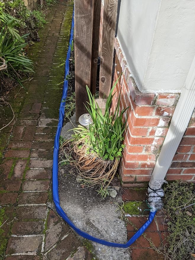 Pool Backwash Hose 1 1/2 inch × 25 ft Thicken Blue Water Discharge Pipe Lay Flat Tubing Hose for Backwash Pool Filter, Drain Pool Pond Water (1.5in-25ft, Vinyl Tubing)
