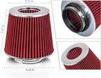 Mortar Aftermarket Auto Air Filter Replacement - Car Enthusiast Class Universal Cold Air Intake Gulps in More Air for More Engine Power & Passionate Induction Sound, 2.5 In, Black