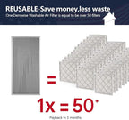 14x30x1 Electrostatic Air Filter, MERV 8 Reusable Aluminum AC/HVAC Furnace Filter, Lifetime Washable Permanent Air Filter, Easy to Clean, Increases Airflow(Actual Size:13.50x29.52x0.82)