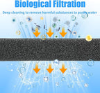 AQUANEAT 2 Pack Aquarium Bio Sponge Filter Media Pad Cut-to-Size Open Cell Foam Sheet for Fish Tank Sump (9" x 9" x 0.5") Black