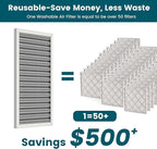 12x24x1 Air Filter-MERV 8, Washable & Reusable Electrostatic Air Filter, AC/HVAC Furnace Filter, Lasts a Lifetime, Permanent Filter, Breathe FresherHome And Office Actual Size:11.38x23.38x1 Inch