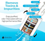 ShowerEnvy 5.0 Filtered Shower Head – 15-Stage Water Softener with Vitamin C & E for Healthy Skin & Hair – High Pressure, Hard Water Purifier – Cartridge Included