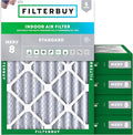 Filterbuy 20x24x4 Air Filter MERV 8 Essential Dust & Allergy Defense (5-Pack), Electrostatic Pleated HVAC AC Furnace Filters Replacement, Made in USA (Actual Size: 19.38 x 23.38 x 3.63)