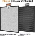 HSP001 True HEPA Replacement Filter Compatible with HSP001 Air Clean-er Purifier 4-in-2 filters of HEPA Filter, Activated Carbon and Cold Catalyst, 2 Packs