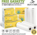 OutOfAir 100 Vacuum Sealer Bags: 4" x 6" Pre Cut Bags - Works with FoodSaver & Other Machines - 33% Thicker BPA Free, 4 Mil Commercial Grade, 4 x 6 inches