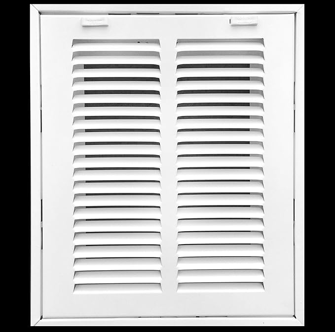 HVAC Premium 8 x 10 Duct Opening Steel Return Air Filter Grille, for 1-inch Filter, Removable Door, Flat Stamped HVAC Vent Cover Grille, Outer Dimensions 10.5 x 12.5