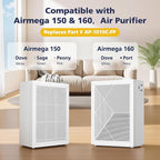 2 Sets 150 Filter Replacement for Coway Airmega 150(W) 150(K) Air Purifier, 2 X HEPA and 8 X Active Carbon Filter, AP-1019C-FP