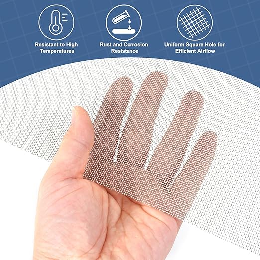 uxcell 20 Mesh 39" x 12" Woven Wire Mesh, 304 Stainless Steel Air Vent Filter Screen, Window Screen Mesh for DIY Projects Vents Cover Filtration Animals Fence
