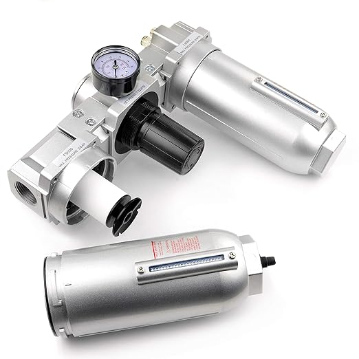 1" HEAVY DUTY COMBINATION FILTER REGULATOR LUBRICATOR AIR LINE PARTICULATE FILTER MOISTURE TRAP LUBRICATOR OILER REGULATOR CLEAN AIR TOOLS