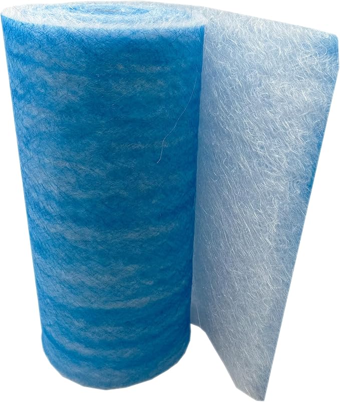 Paint Booth Exhaust Fiberglass Filter Roll, Blue/White Paint Arrestor for Spray Booth (60" x 200ft)