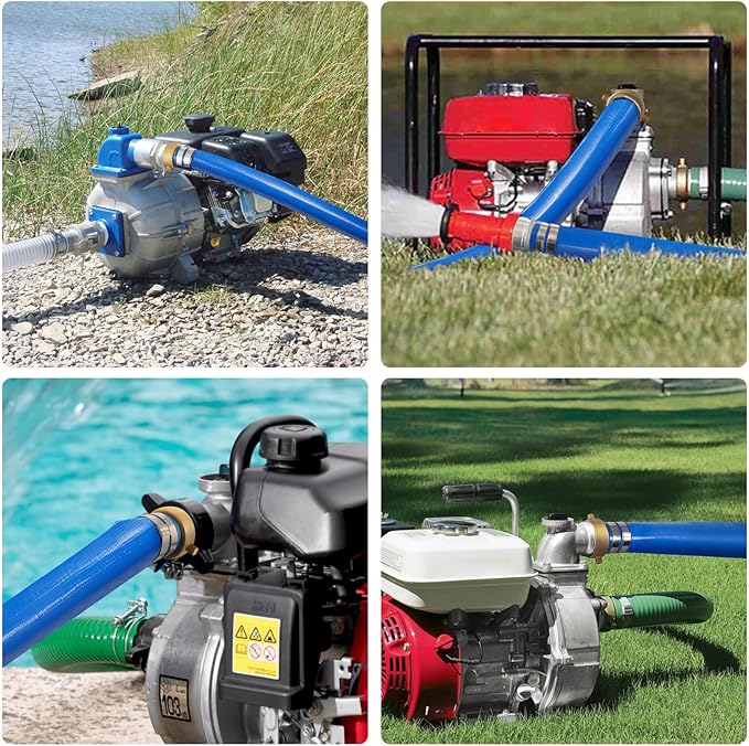 1" x 50 ft Backwash Hose for Swimming Pools, Heavy Duty PVC Lay Flat Water Discharge Hose,Durable Pool Drain Hose with Aluminum Pin Lug Fittings for Pump And Filters