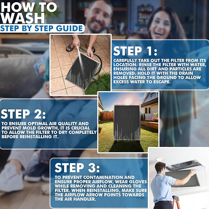 14x14x1 Electro-static Air Filter (1-Ct) AC Furnace Filter, Reusable & Washable 4-Stage Electrostatic Filter for Residential and Commerical HVAC (Actual Size: 13.75 x 13.75 x 0.75 Inches)